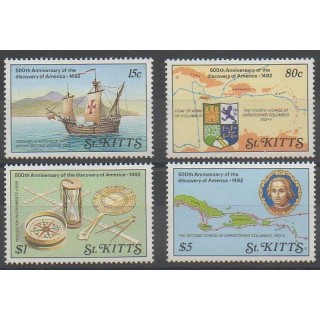 Acheter cette série de timbres de Saint-Christophe de l'année 1989 (No 692/695).