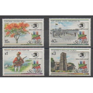 Buy this set of stamps of Saint-Christophe of the year 1989 (Nb 696/699).