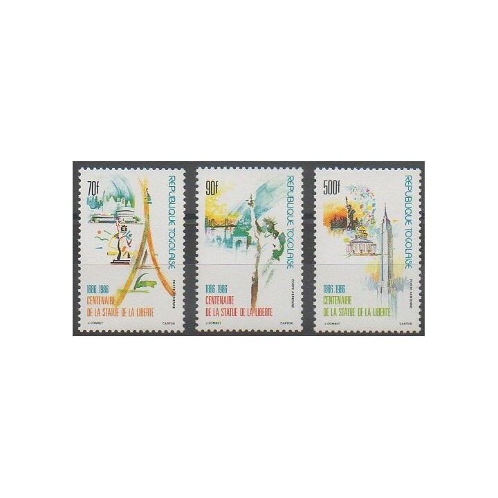 Acheter ces timbres du Togo de l'année 1986 (No PA591A/PA593).