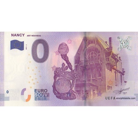 Euro banknote memory - 54 - Nancy - Art Nouveau - 2017