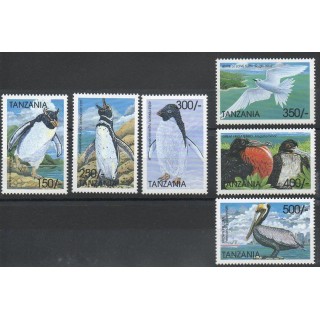 Timbres - Thème oiseaux - Tanzanie - 1999- No 2886/2891