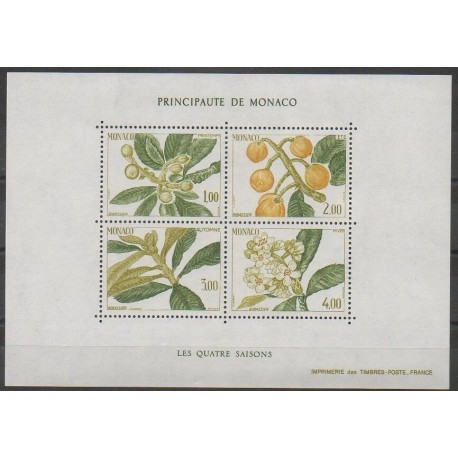 Monaco - Blocs et feuillets - 1985 - No BF31 - Fleurs - Fruits ou légumes