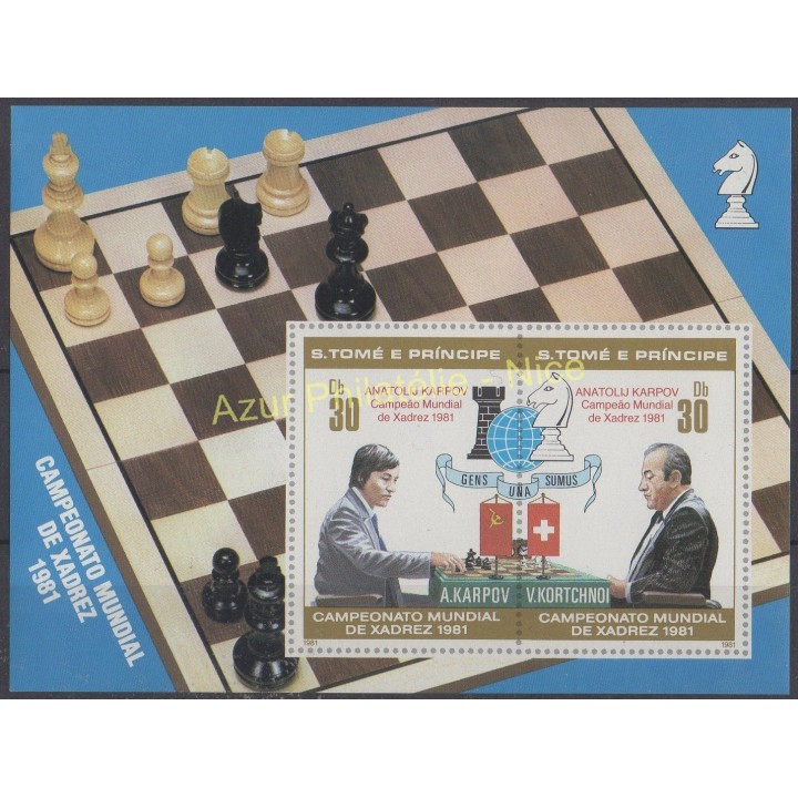Timbres - Thème échecs - Saint-Thomas et Prince - 1981 - No BF 27