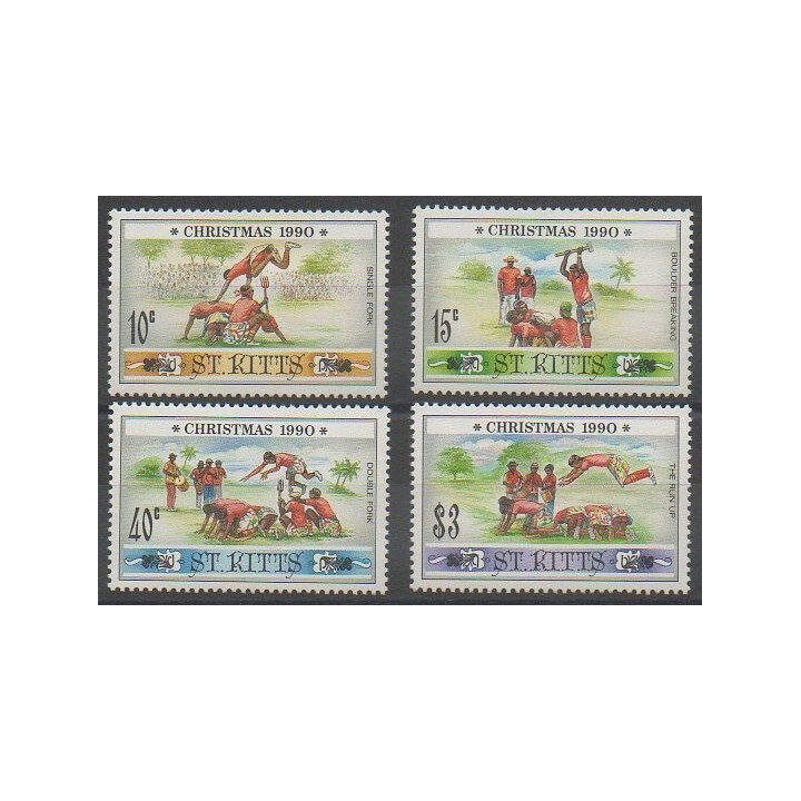Buy this set of stamps of Saint-Christophe of the year 1990 (Nb 727/730).