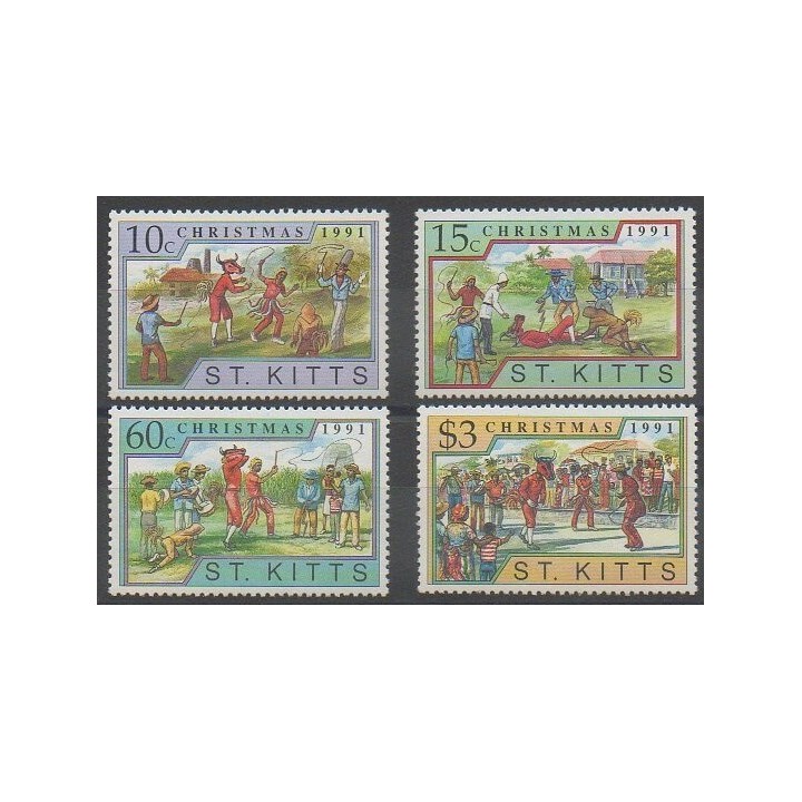 Acheter cette série de timbres de Saint-Christophe de l'année 1991 (No 747/750).