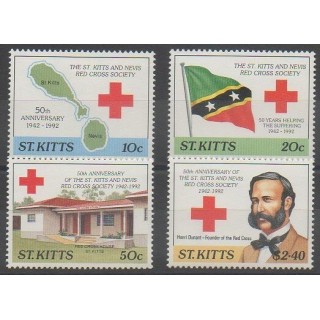 Acheter cette série de timbres de Saint-Christophe de l'année 1992 (No 756/759).