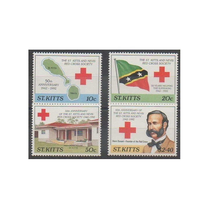 Acheter cette série de timbres de Saint-Christophe de l'année 1992 (No 756/759).