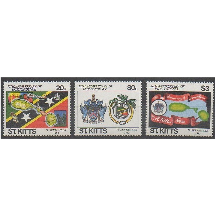 Buy this set of stamps of Saint-Christophe of the year 1993 (Nb 784/786).
