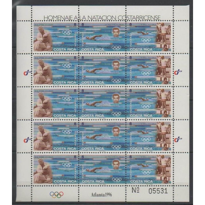 Acheter cette série de timbres et ces 2 blocs feuillets du Costa Rica de l'année 1996 (No F611/F613).