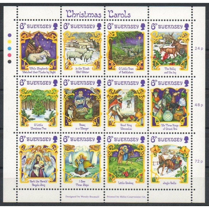 Timbres - Thème Noël - Guernesey - 1986- No 375/386