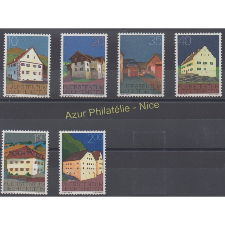 Timbres - Thème monuments - Liechtenstein - 1978 - No 641/646
