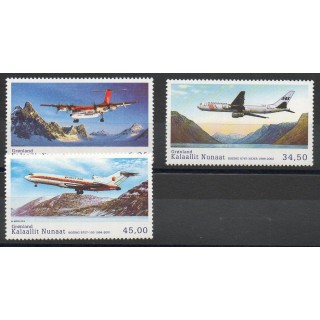 Timbres - Thème avions - Groenland - 2015- No 671/673