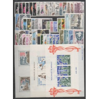 Acheter les timbres et les 3 blocs-feuillets de Monaco  de l'année 1982 (No 1306/1358 - BF21/BF23).