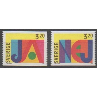 Acheter cette série de timbres de Suède de l'année 1994 (No 1834/1835).