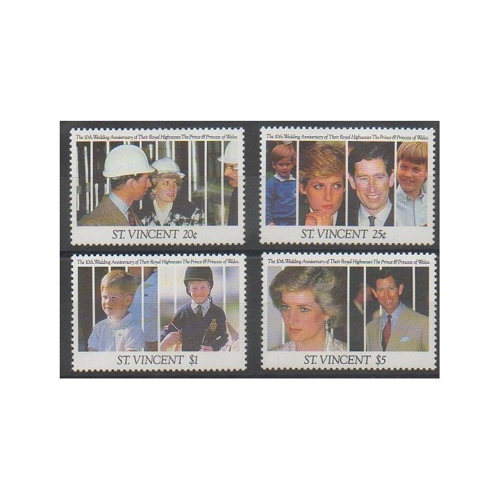 Buy this set of stamps of Saint Vincent of the year 1991 (Nb 1256/1259).