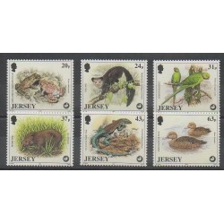 Jersey - 1997 - Nb 787/792 - Animals - Endangered species - WWF