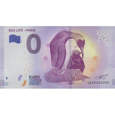 Euro banknote memory - 77 - Sea Life - Paris - 2019-1 - Nb 3000