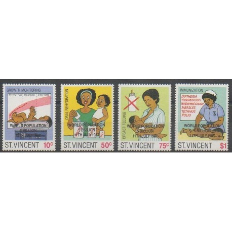 Saint-Vincent - 1987 - No 1007/1010 - Enfance - Santé ou Croix-Rouge