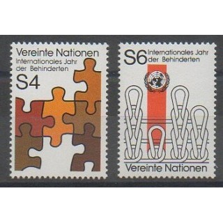 Buy this set of stamps of United Nations (UN - Vienna) of the year 1981 (Nb 17/18).