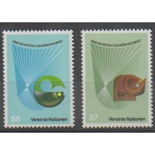 Buy this set of stamps of United Nations (UN - Vienna) of the year 1982 (Nb 27/28).