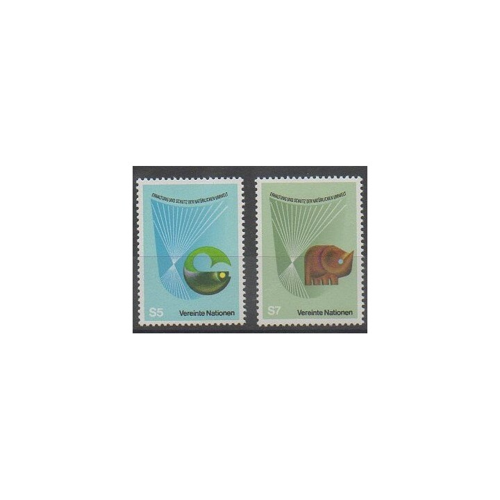 Buy this set of stamps of United Nations (UN - Vienna) of the year 1982 (Nb 27/28).