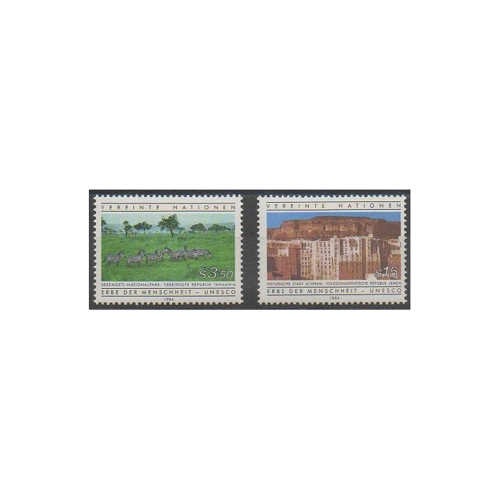 Buy this set of stamps of United Nations (UN - Vienna) of the year 1984 (Nb 41/42).