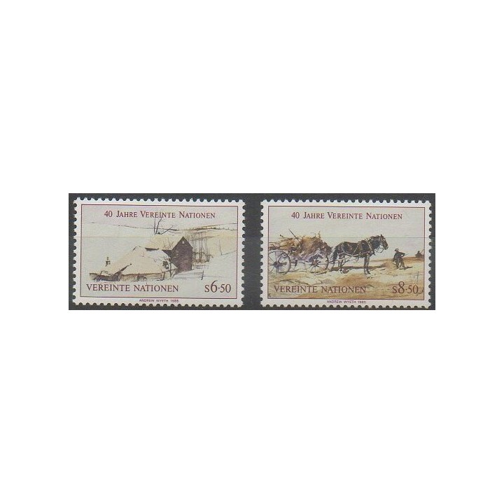 Buy this set of stamps of United Nations (UN - Vienna) of the year 1985 (Nb 51/52).