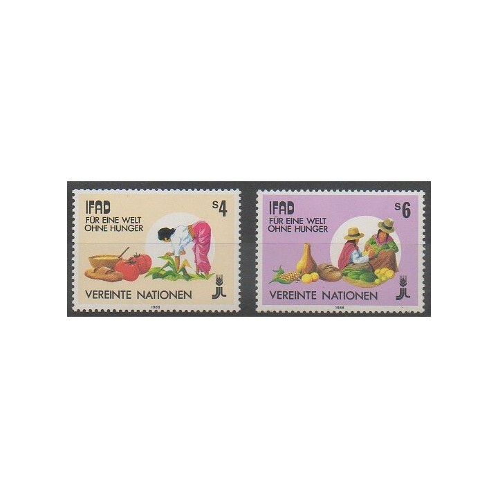 Acheter cette série de timbres des Nations Unies (ONU - Vienne) de l'année 1988 (No 79/80).
