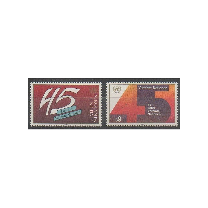 Buy this set of stamps of United Nations (UN - Vienna) of the year 1990 (Nb 108/109).