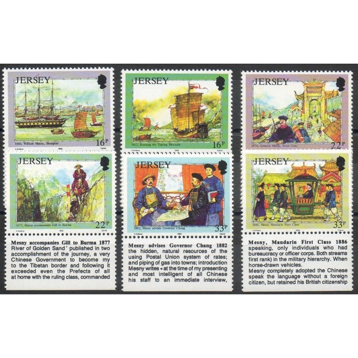 Timbres - Thème histoire divers - Jersey - 1992- No 562/567