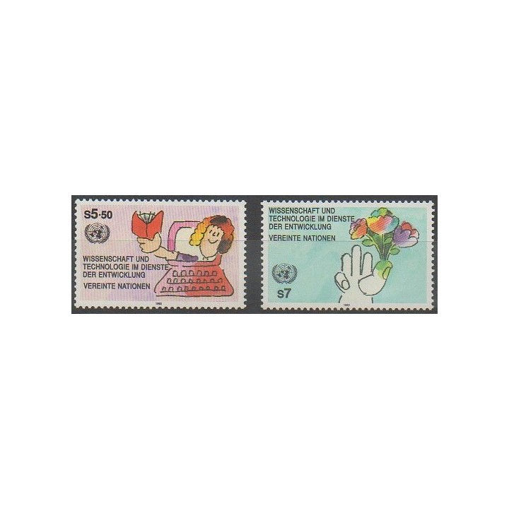 Buy this set of stamps of United Nations (UN - Vienna) of the year 1992 (Nb 147/148).