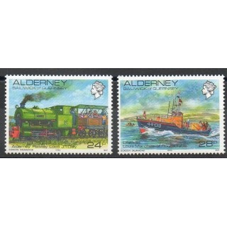 Timbres - Thème bateaux - Aurigny (Alderney) - 1993- No 59/60