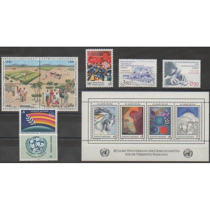 Buy the stamps and the souvenir sheet of United Nations (UN - Vienna) of the year 1986 (Nb 55/67 - BF3).
