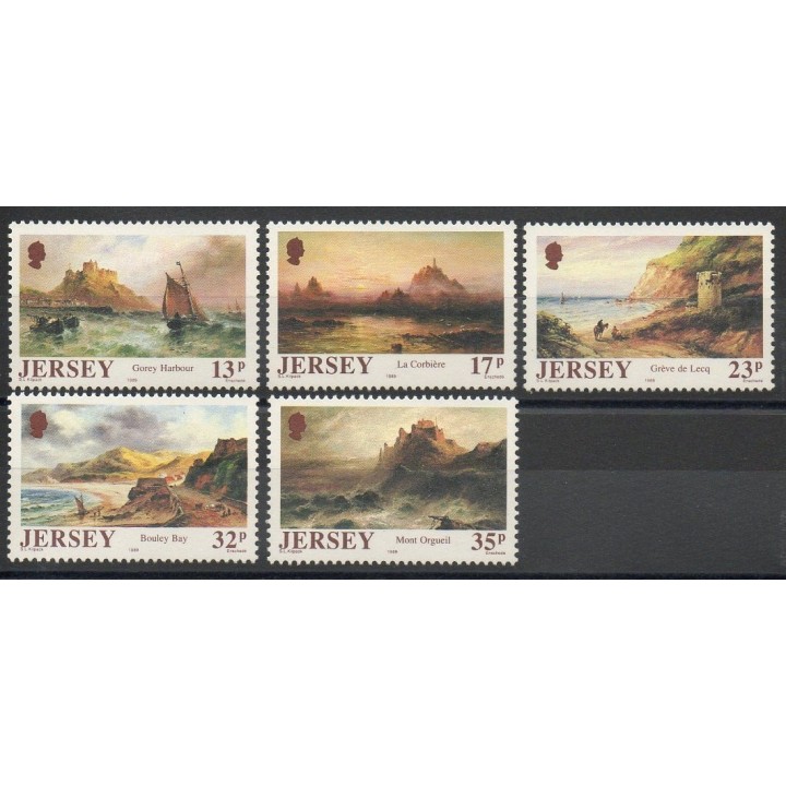 Stamps - Theme paintings - Jersey - 1989- Nb 490/494