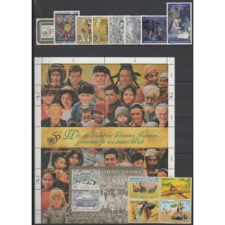 Acheter les timbres et le bloc-feuillet des Nations Unies (ONU - Vienne) de l'année 1995 (No 198/221 - BF6).