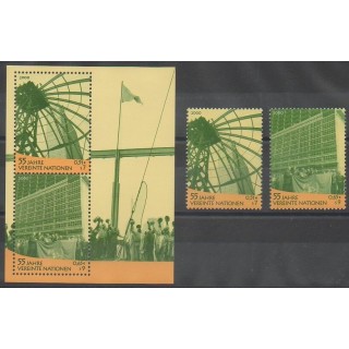 Buy this set of stamps of United Nations (UN - Vienna) of the year 2000 (Nb 325/326 - BF12).