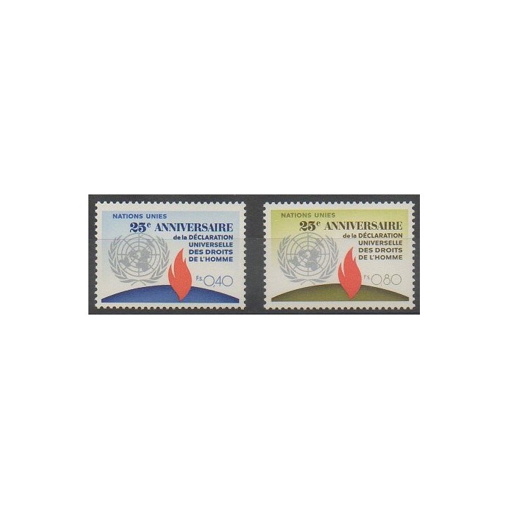 Acheter cette série de timbres des Nations Unies (ONU - Genève)  de l'année 1973 (No 35/36).