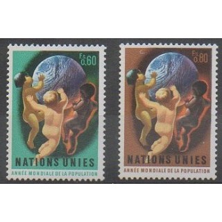 Acheter cette série de timbres des Nations Unies (ONU - Genève)  de l'année 1974 (No 43/44).