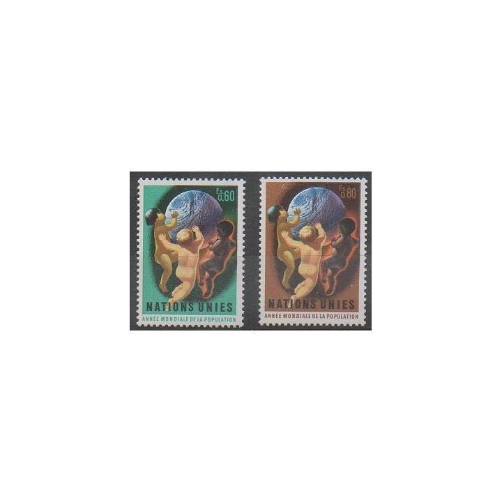 Acheter cette série de timbres des Nations Unies (ONU - Genève)  de l'année 1974 (No 43/44).