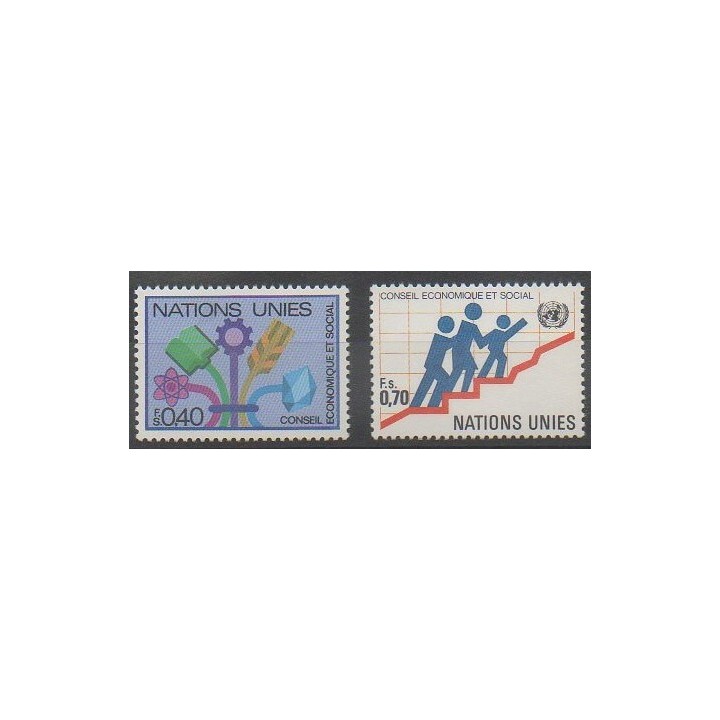 Acheter cette série de timbres des Nations Unies (ONU - Genève)  de l'année 1980 (No 94/95).