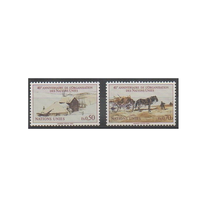 Acheter cette série de timbres des Nations Unies (ONU - Genève)  de l'année 1985 (No 133/134).