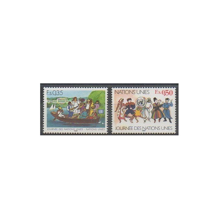 Buy this set of stamps of United Nations (UN - Geneva) of the year 1987 (Nb 158/159).