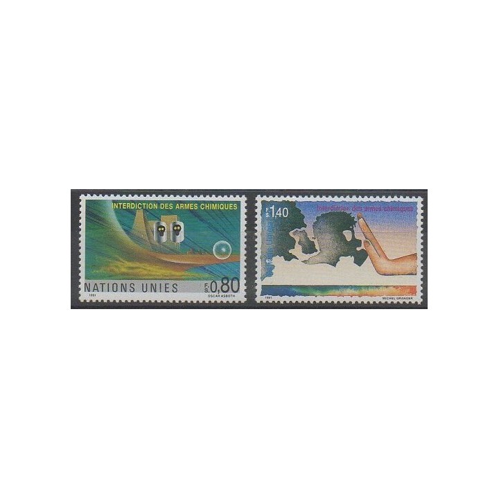 Acheter cette série de timbres des Nations Unies (ONU - Genève)  de l'année 1991 (No 212/213).