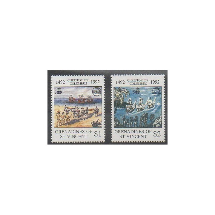 Acheter cette série de timbres de Saint-Vincent (Iles Grenadines) de l'année 1992 (No 734/735).