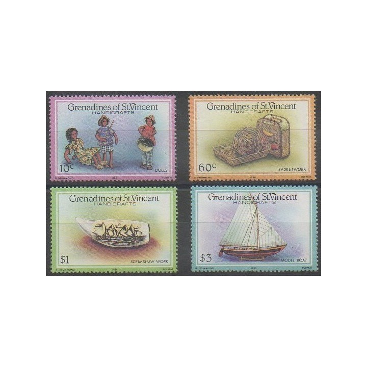 Acheter cette série de timbres de Saint-Vincent (Iles Grenadines) de l'année 1986 (No 451/454).