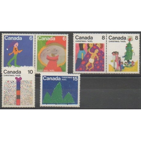 Canada - 1975 - Nb 584/589 - Christmas - Children's drawings