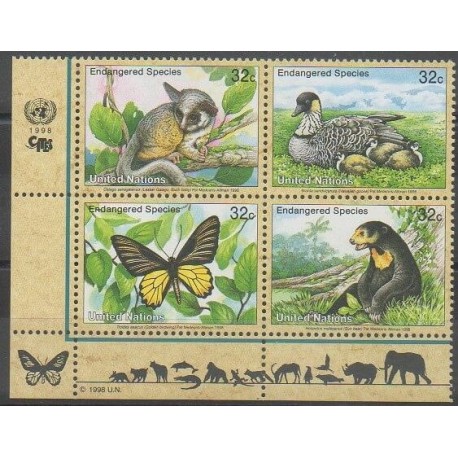 United Nations (UN - New York) - 1998 - Nb 754/757 - Animals - Endangered species - WWF