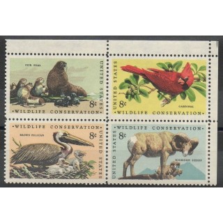 Timbres - Thème animaux divers - États-Unis - 1972- No 963/966