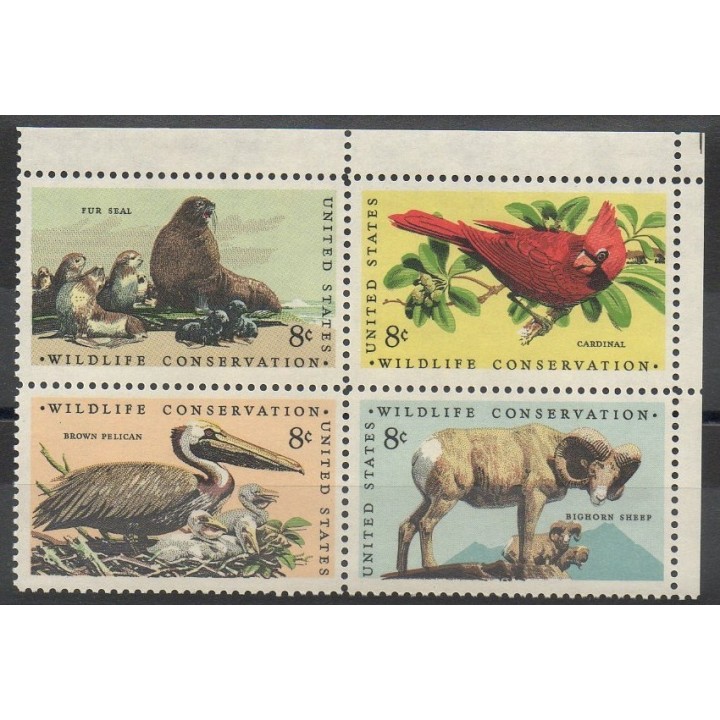 Timbres - Thème animaux divers - États-Unis - 1972- No 963/966