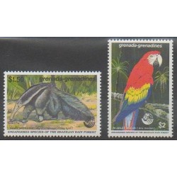 Grenadines - 1992 - Nb 1394/1395 - Animals - Endangered species - WWF